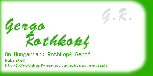 gergo rothkopf business card